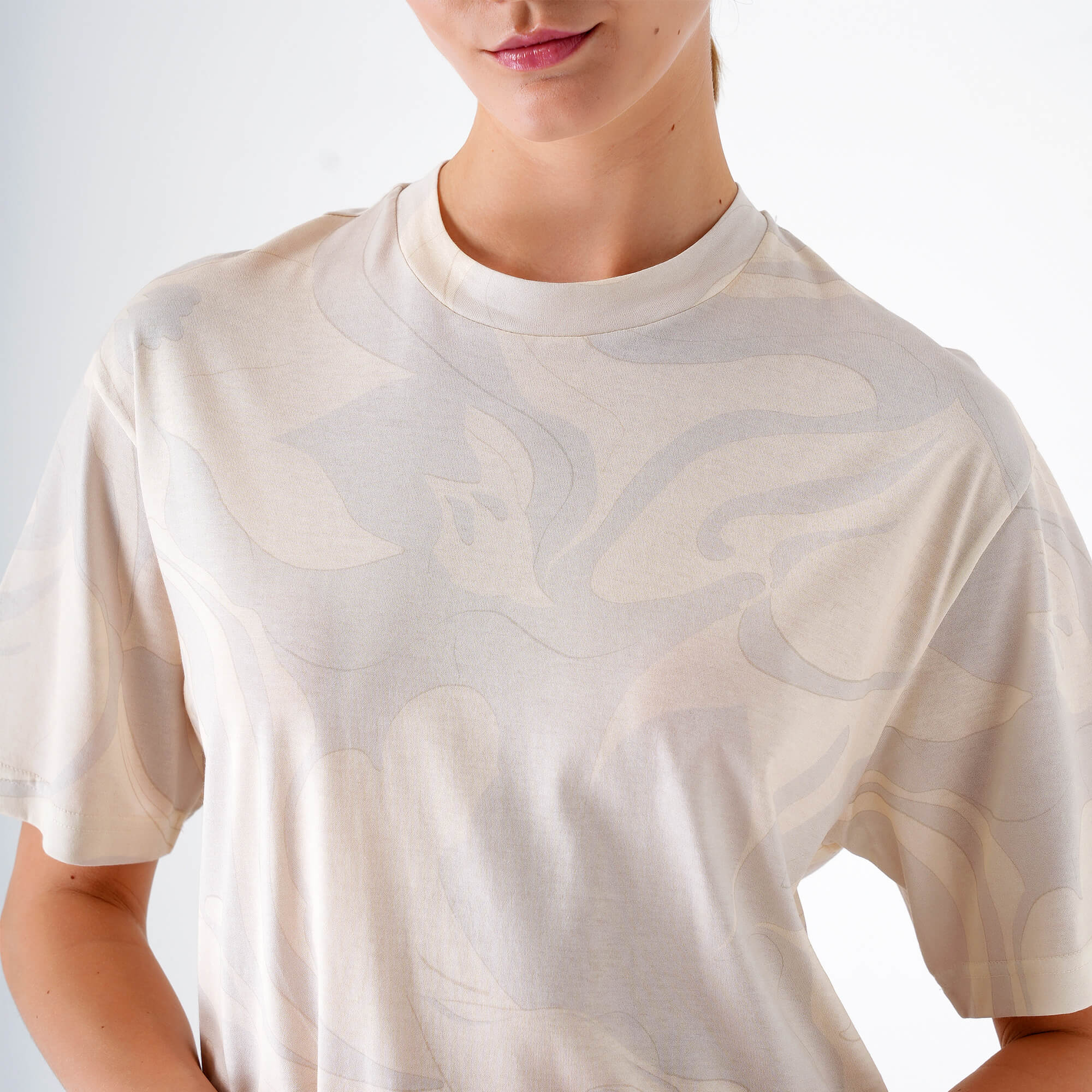 Etro - White & Grey Etnic Print Cotton T-shirt